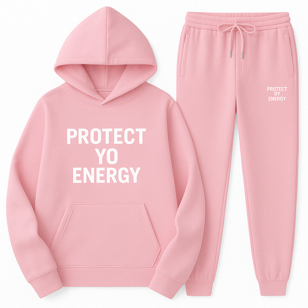Protect Yo Energy Classic Pink Hoodie Set - PROTECT YO ENERGY