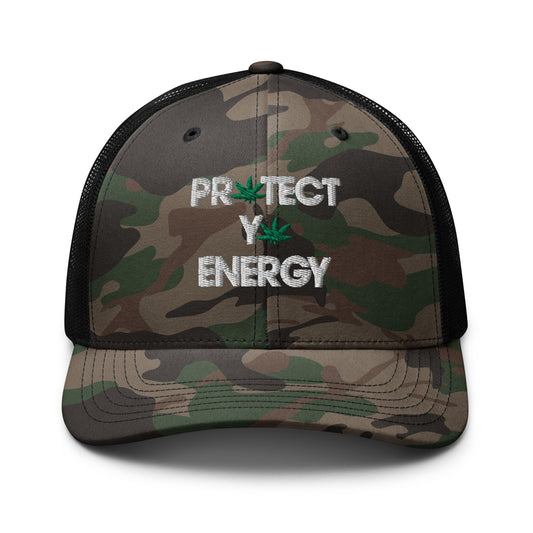 420 Camouflage trucker hat - PROTECT YO ENERGY 