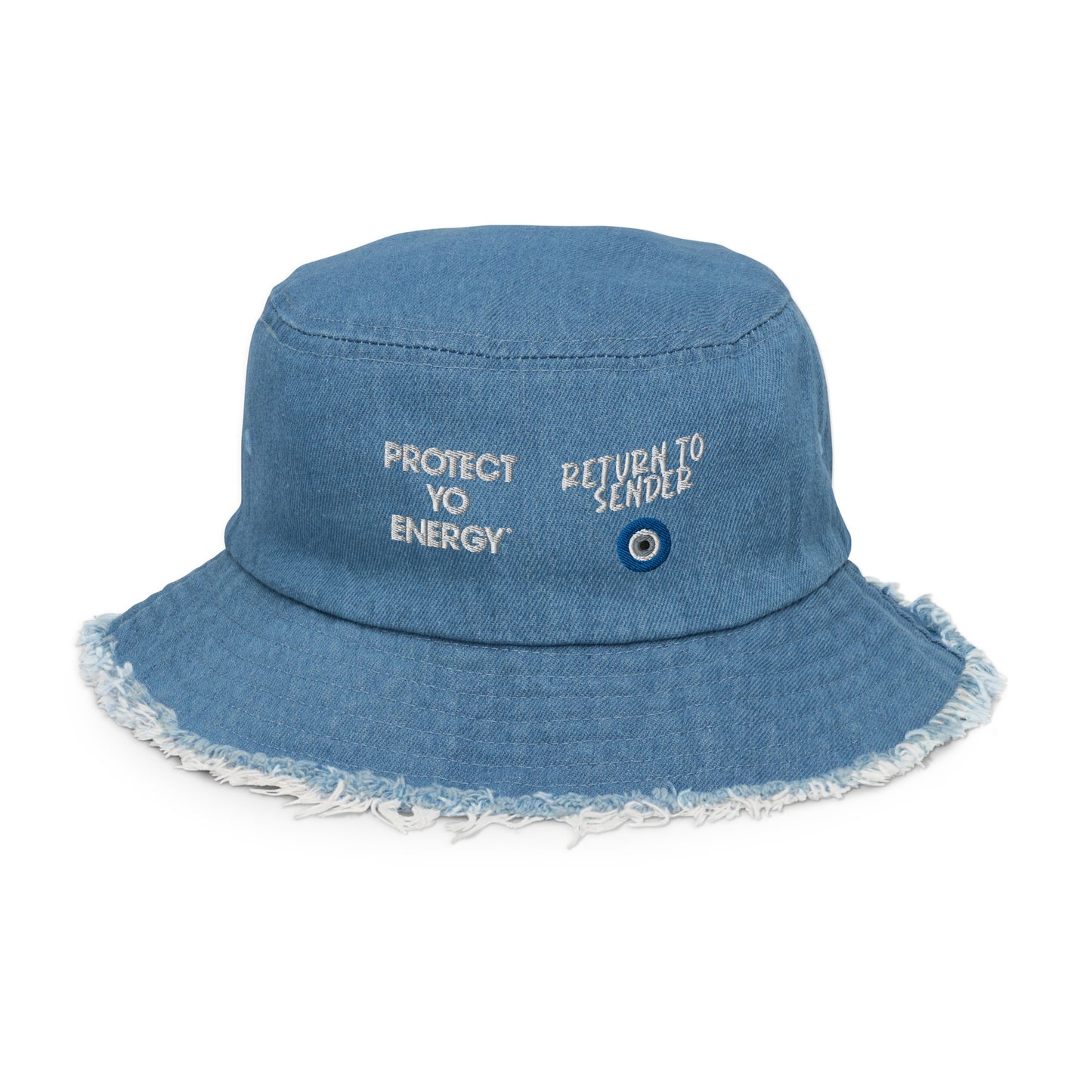 PYE Distressed denim bucket hat - PROTECT YO ENERGY 
