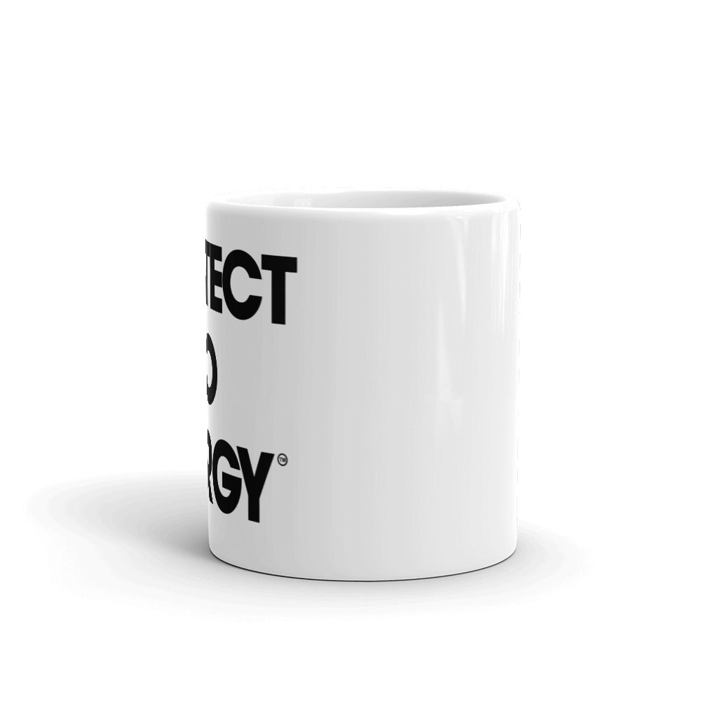 PYE White glossy mug - PROTECT YO ENERGY 
