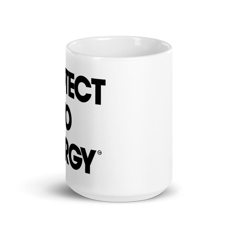 PYE White glossy mug - PROTECT YO ENERGY 